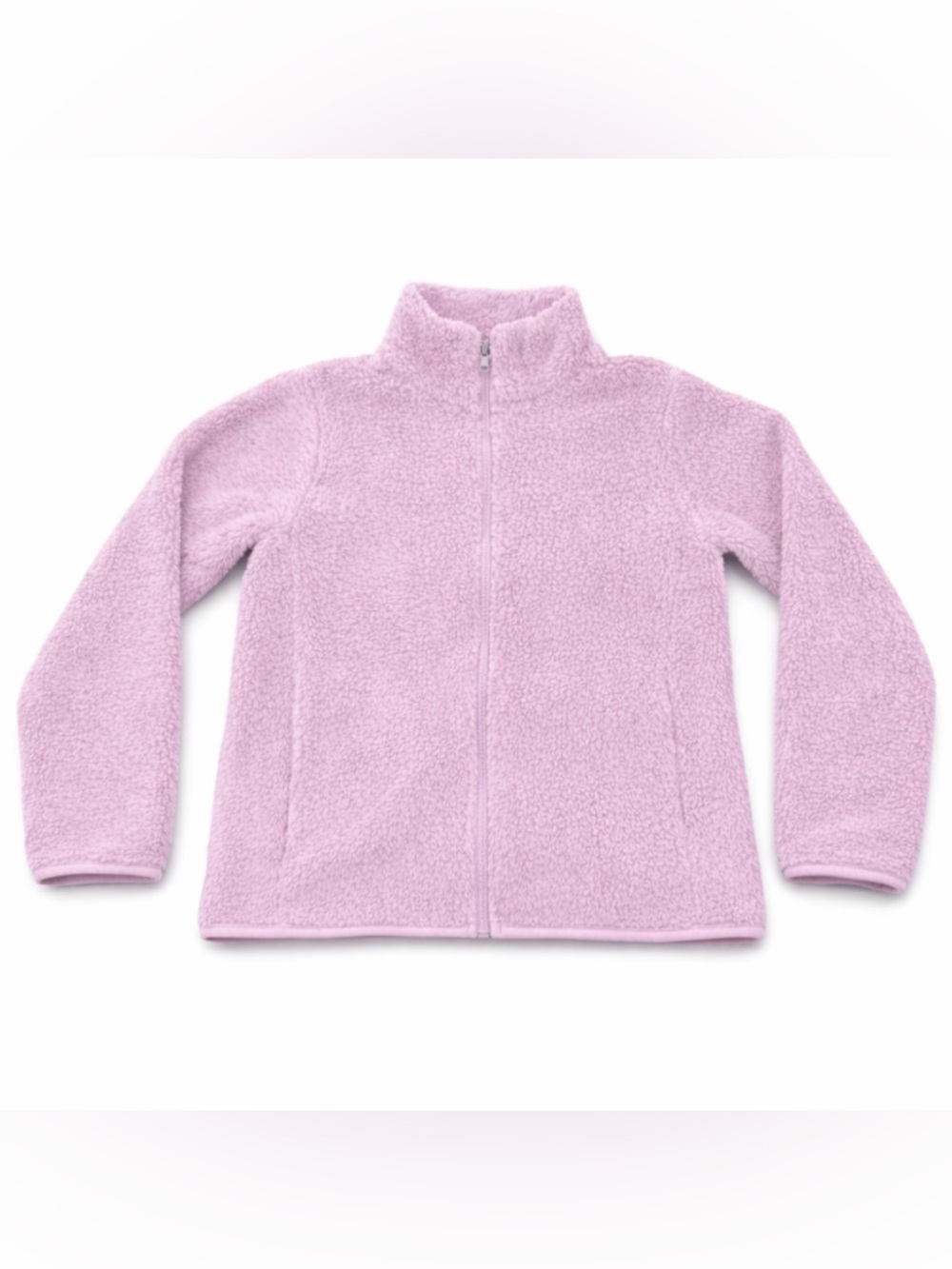 Uniqlo Sherpa Full Zip Jacket in Pink-Purple Medium